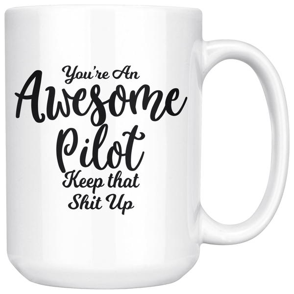 Awesome Pilot 15 oz White Coffee Mug