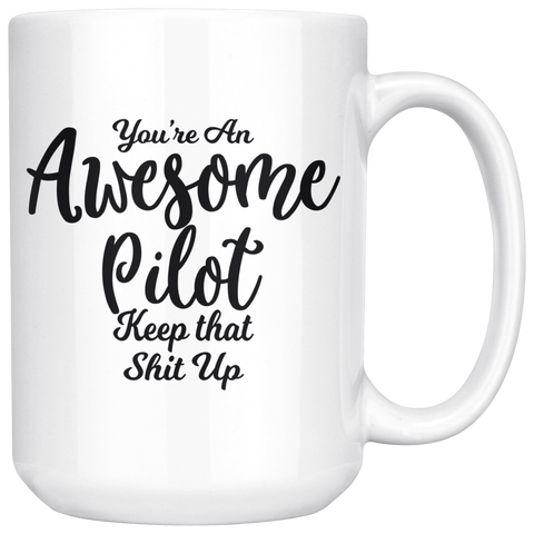 Awesome Pilot 15 oz White Coffee Mug