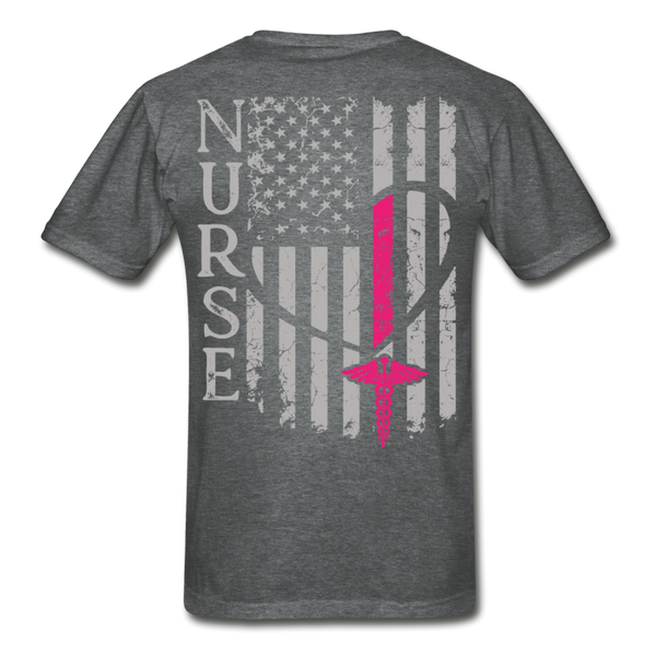 Nurse Flag Gildan Ultra Cotton Adult T-Shirt (CK1213) - deep heather