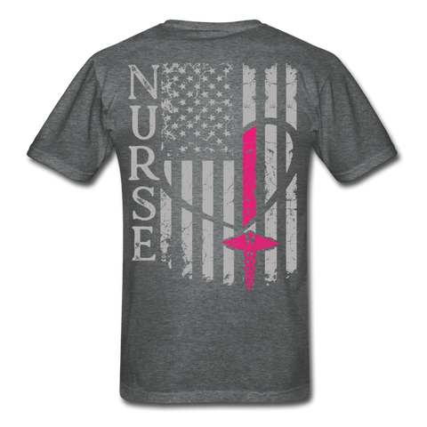 Nurse Flag Gildan Ultra Cotton Adult T-Shirt (CK1213) - deep heather