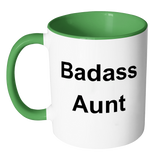 Badass Aunt Accent Coffee Mug Gift From Niece Or Nephew