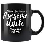 Awesome Uncle Black 11 oz Coffee Mug
