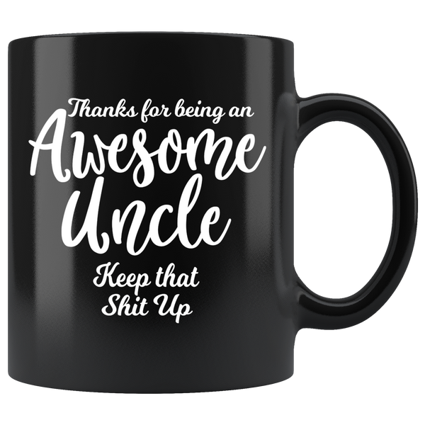 Awesome Uncle Black 11 oz Coffee Mug