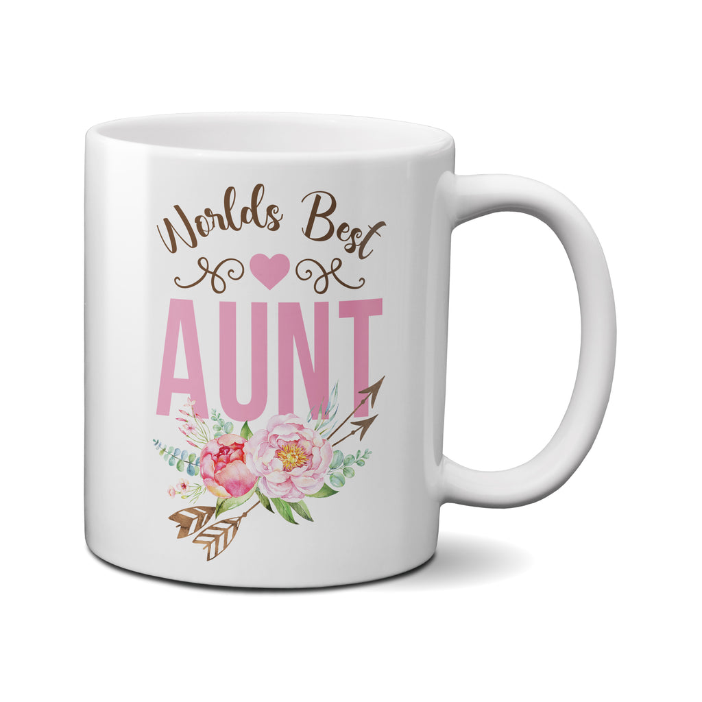 Worlds Best Aunt Coffee Mug Gift for Aunt Birthday, Mothers Day