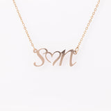 Double Initial Heart Necklace