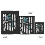 Nurse Flag Blanket - Black, Teal and White