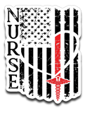 Nurse Flag Decal Red