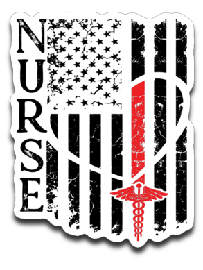 Nurse Flag Decal Red
