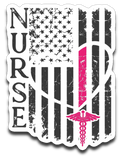 Nurse Flag Decal 4X3