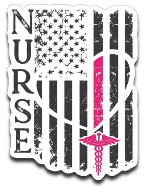 Nurse Flag Decal 4X3