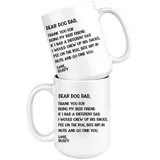 DEAR DOG DAD - LOVE RUSTY 15 OZ COFFEE MUG