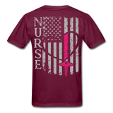 Nurse Flag Gildan Ultra Cotton Adult T-Shirt (CK1213) - burgundy