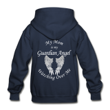 Mom Guardian Angel Gildan Heavy Blend Youth Hoodie - navy