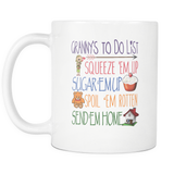 Granny's To Do List Coffee Mug - Funny Gift Mug for Granny