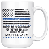 Matthew 5:9 Blessed Are The Peacekeepers - 15 oz Coffee Mug