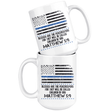Matthew 5:9 Blessed Are The Peacekeepers - 15 oz Coffee Mug