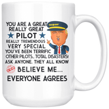 FUNNY TRUMP MUG FOR PILOT 15 OZ WHITE COFFEE MUG