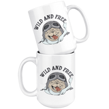 Wild and Free Cute BullDog Coffee Mug