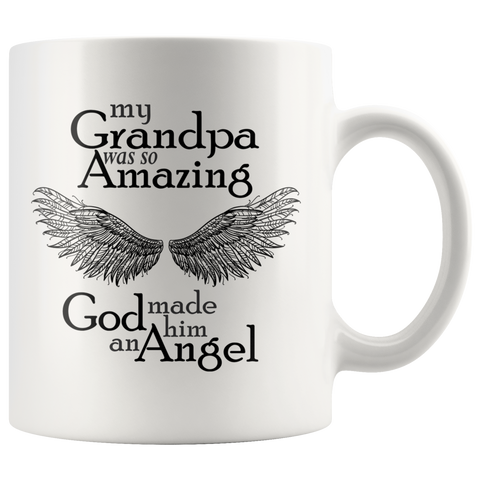 Grandpa Amazing Angel 11 oz White Coffee Mug