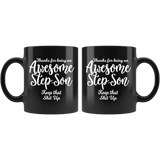Awesome Step Son 11 oz black coffee mug