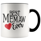 Best Memaw Ever 11 oz Accent Coffee Mug - Cute Gift for Memaw 