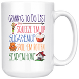 Granny's ToDo List 15 oz White Coffee Mug - Cute Mug for Granny