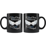 My Grandson Was So Amazing God Made Her An Angel 11 oz Black Coffee Mug / Blue