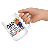 Trump Mug for Dad - Dad You're Terrific - 15 oz White Coffee Mug