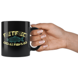 Retired Gone Fishing Black Coffee Mug