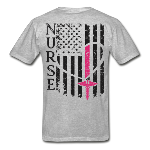Nurse Flag Gildan Ultra Cotton Adult T-Shirt (CK1213) - heather gray