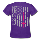 Nurse Flag Gildan Ultra Cotton Ladies T-Shirt (CK1213) - purple