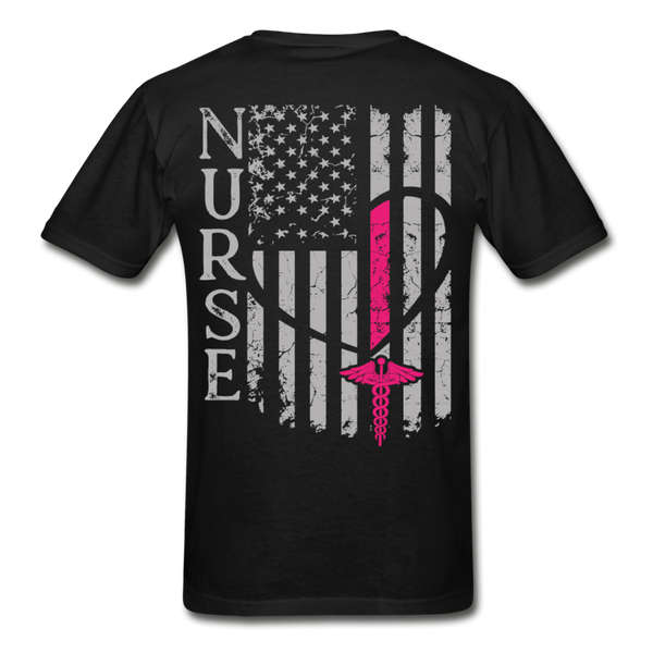 Nurse Flag Gildan Ultra Cotton Adult T-Shirt (CK1213) - black