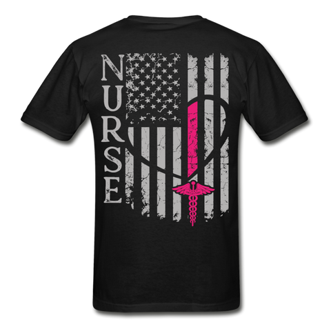 Nurse Flag Gildan Ultra Cotton Adult T-Shirt (CK1213) - black