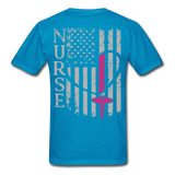 Nurse Flag Gildan Ultra Cotton Adult T-Shirt (CK1213) - turquoise