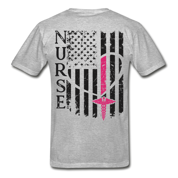 Nurse Flag Gildan Ultra Cotton Adult T-Shirt (CK1213) - heather gray