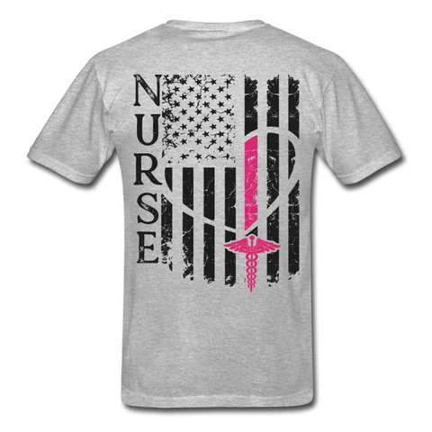 Nurse Flag Gildan Ultra Cotton Adult T-Shirt (CK1213) - heather gray