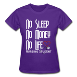 Nursing Student Gildan Ultra Cotton Ladies T-Shirt (CK1350) - purple