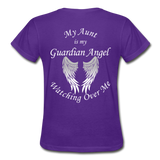 Aunt Guardian Angel Gildan Ultra Cotton Ladies T-Shirt (CK1352) - purple