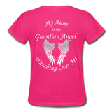 Aunt Guardian Angel Gildan Ultra Cotton Ladies T-Shirt (CK1352) - fuchsia