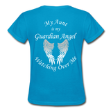 Aunt Guardian Angel Gildan Ultra Cotton Ladies T-Shirt (CK1352) - turquoise