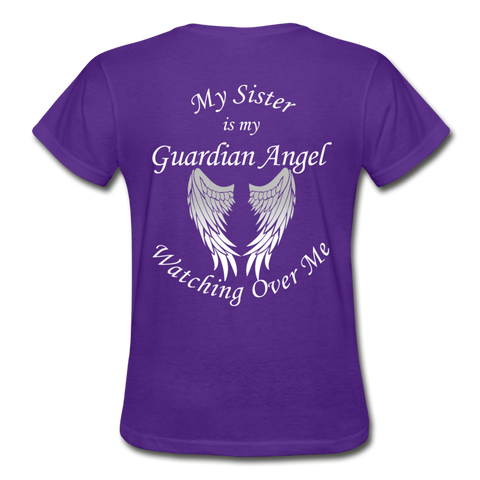 Sister Guardian Angel Gildan Ultra Cotton Ladies T-Shirt - purple