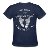 Sister Guardian Angel Gildan Ultra Cotton Ladies T-Shirt - navy