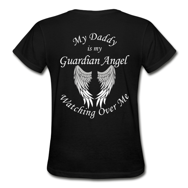 Daddy Guardian Angel Gildan Ultra Cotton Ladies T-Shirt (Ck1363) - black
