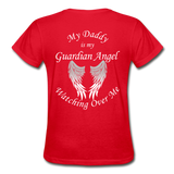 Daddy Guardian Angel Gildan Ultra Cotton Ladies T-Shirt (Ck1363) - red