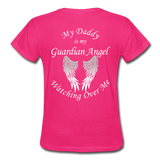 Daddy Guardian Angel Gildan Ultra Cotton Ladies T-Shirt (Ck1363) - fuchsia