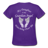 Daughter Guardian Angel Gildan Ultra Cotton Ladies T-Shirt (CK1366) - purple