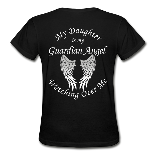 Daughter Guardian Angel Gildan Ultra Cotton Ladies T-Shirt (CK1366) - black