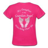 Daughter Guardian Angel Gildan Ultra Cotton Ladies T-Shirt (CK1366) - fuchsia