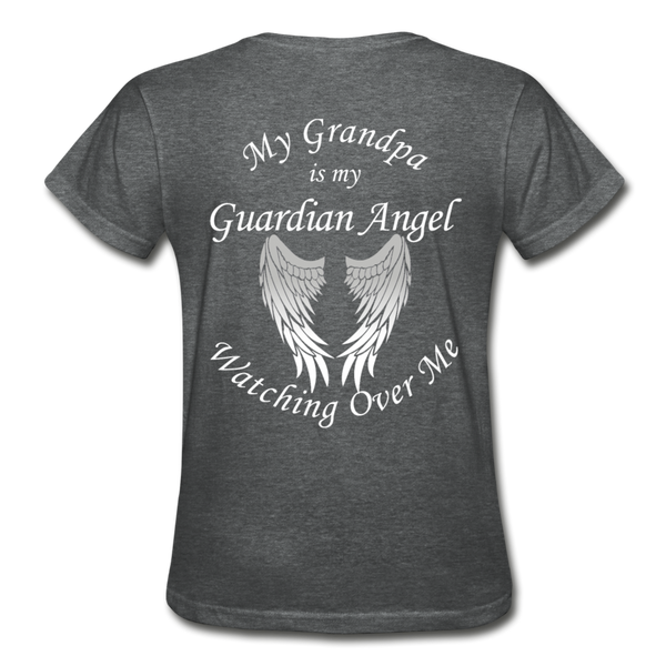 Grandpa Guardian Angel Gildan Ultra Cotton Ladies T-Shirt (Ck1370) - deep heather