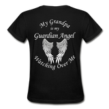 Grandpa Guardian Angel Gildan Ultra Cotton Ladies T-Shirt (Ck1370) - black